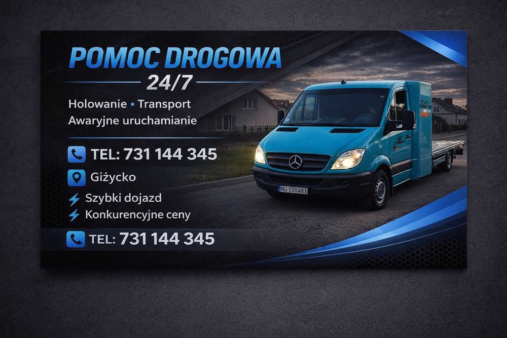 Pomoc Drogowa Giżycko! Transport, holowanie