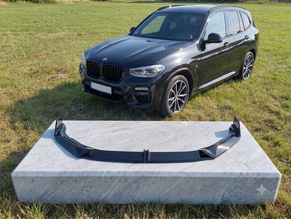 Губа переднього бампера BMW X3 G01 2022 2024 чорний глянець