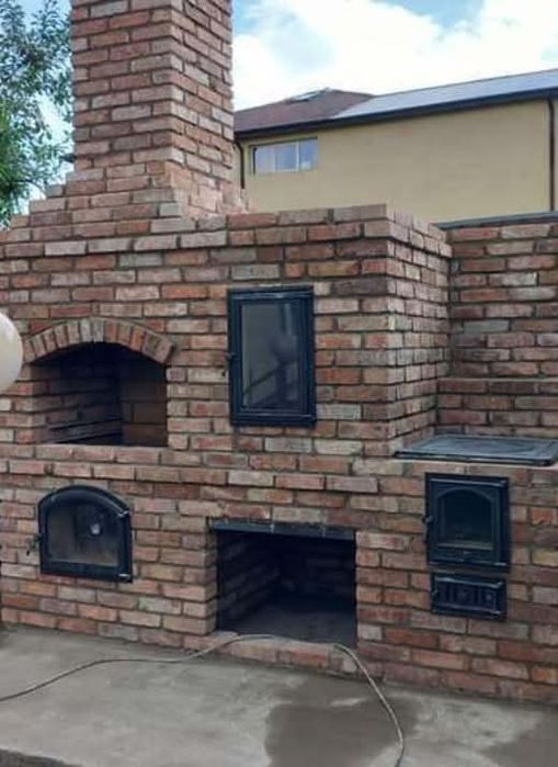 Печь с мангалом - барбекю