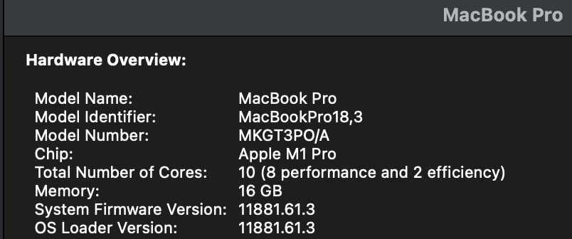 Excelente MacBook Pro Apple M1 Pro/16GB/1TB SSD/14.2" Prateado64585102657923122