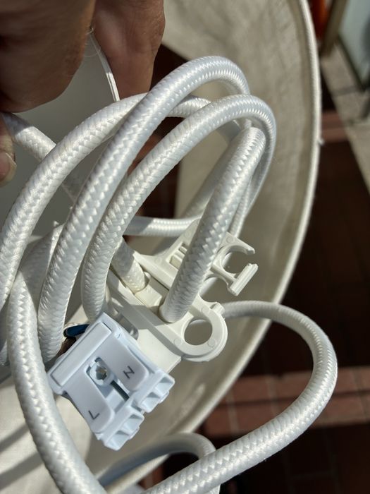 Candeeiro de Teto / Suspensão IKEA em Linho Branco (Ollsta + Nymö) Completo e Como Novo