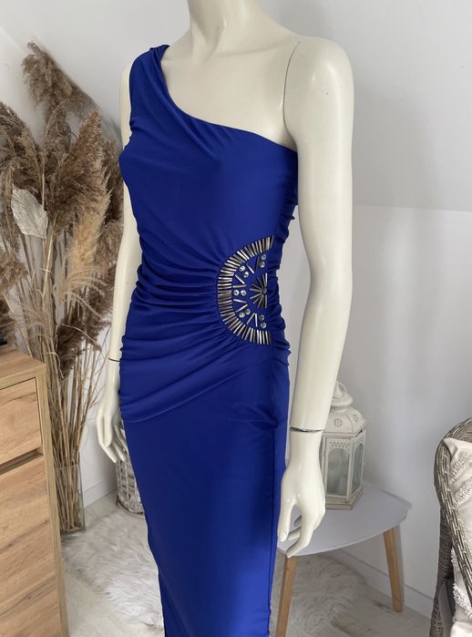 Piękna sukienka chabrowa ciemnoniebieska rozmiar S/M