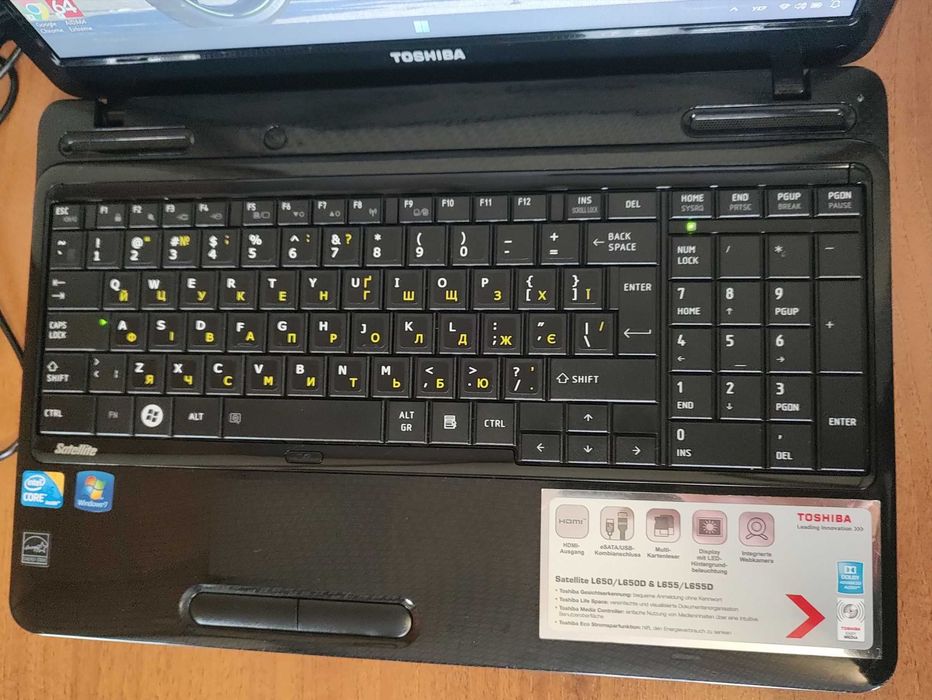 Toshiba L655, i5-460M, 8GB, SSD 128, Windows 11 Pro