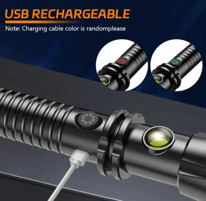 Ліхтар світлодіодний + COB, акумуляторний USB