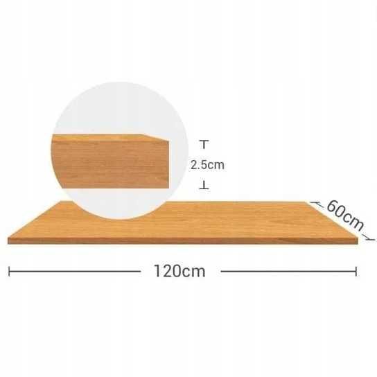 blat stołu prostokątny 120x60 cm drewniany klonowy do biurka laminowany