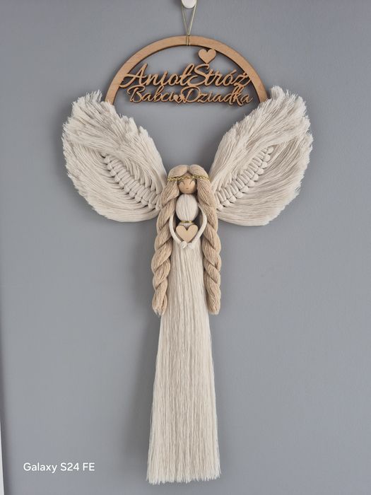 Aniol stróż babci i dziadka makrama dzien Babci dzien Dziadka