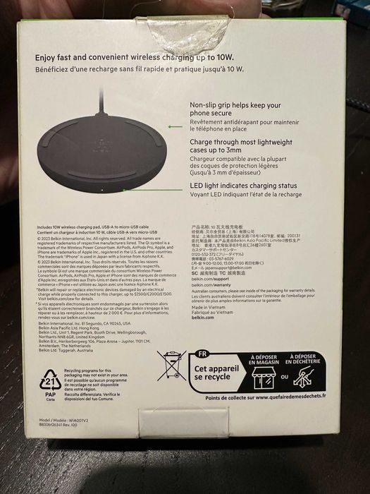 Belkin - BoostCharge Base de carregamento sem fios de 10 W - Novo