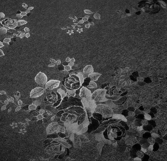 Tapeta samoprzylepna winylowa czarna wzór kwiatów NR.EO72