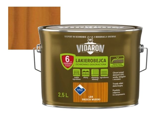 Vidaron Lakierobejca 2,5L L04 Orzech Włoski do drewna ochronno-dekorac