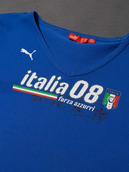 Niebieska chabrowa koszulka tshirt damski Puma S