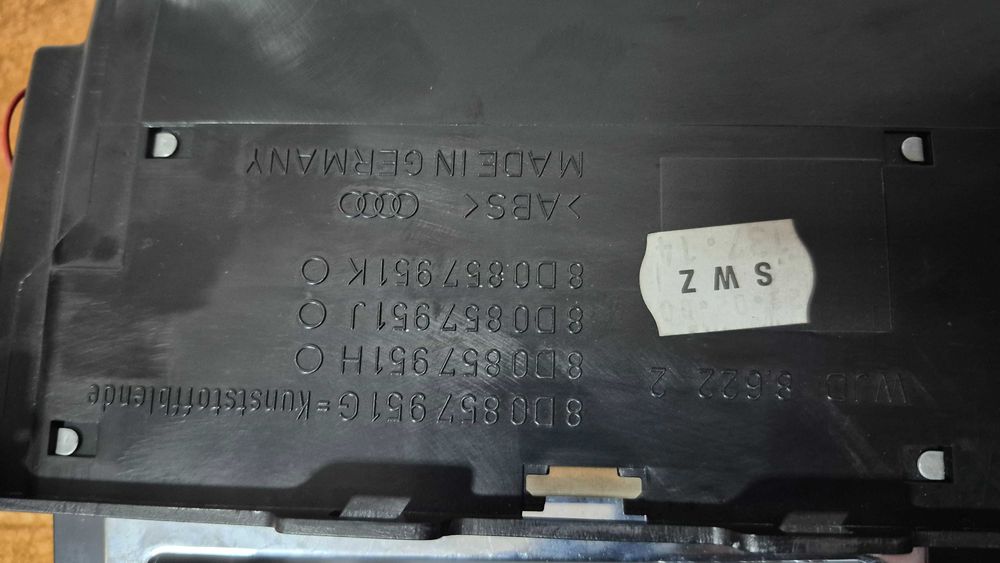 Cinzeiro Consola 1 DIN Audi A4 B5 8D Facelift Original 1999-2001