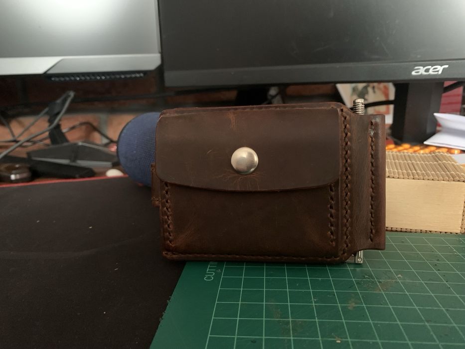 Portfel skórzany wykonany ręcznie typu money clip