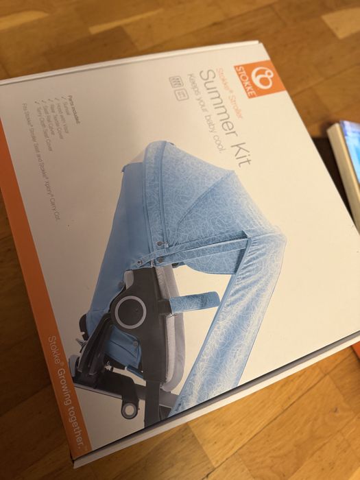 ZESTAW Stokke 2w1 Grey Melange + Winter/Summer Kit Stan Idealny