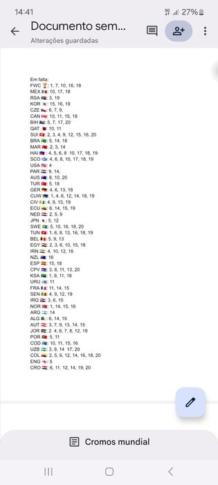 Troco cromos mundial 2026