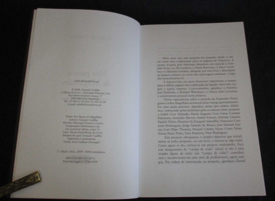 Livro Nos Passos de Magalhães Gonçalo Cadilhe 1ª edição 2008