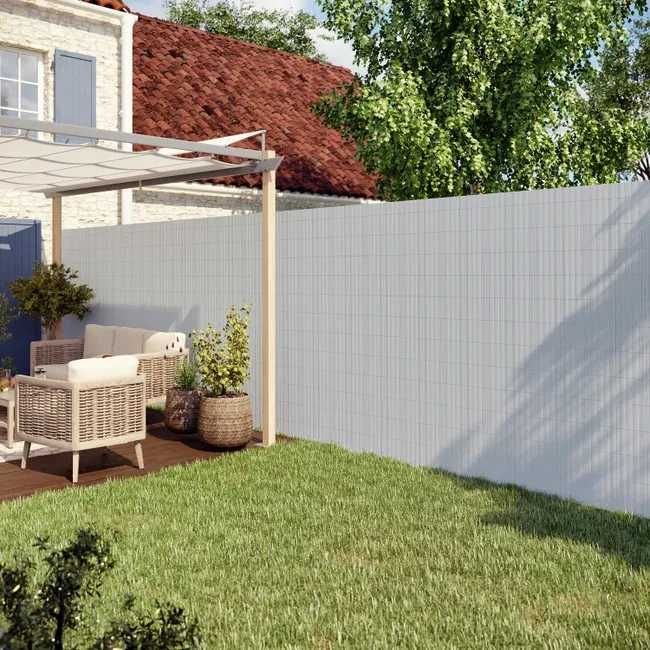 Vedação Caniço em PVC 1.5x5 m 19 mm branco Naterial