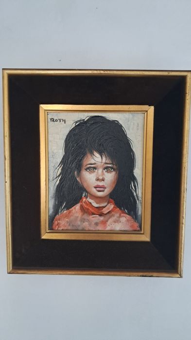 Quadro Vintage Étienne Roth "Le collier de billes" - Anos 60 (Estilo Big Eye)
