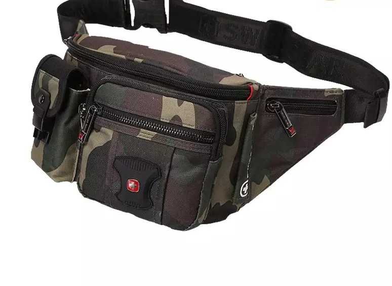 saszetka nerka SWISSGEAR torba biodrowa moro kamuflaż nylon PVC