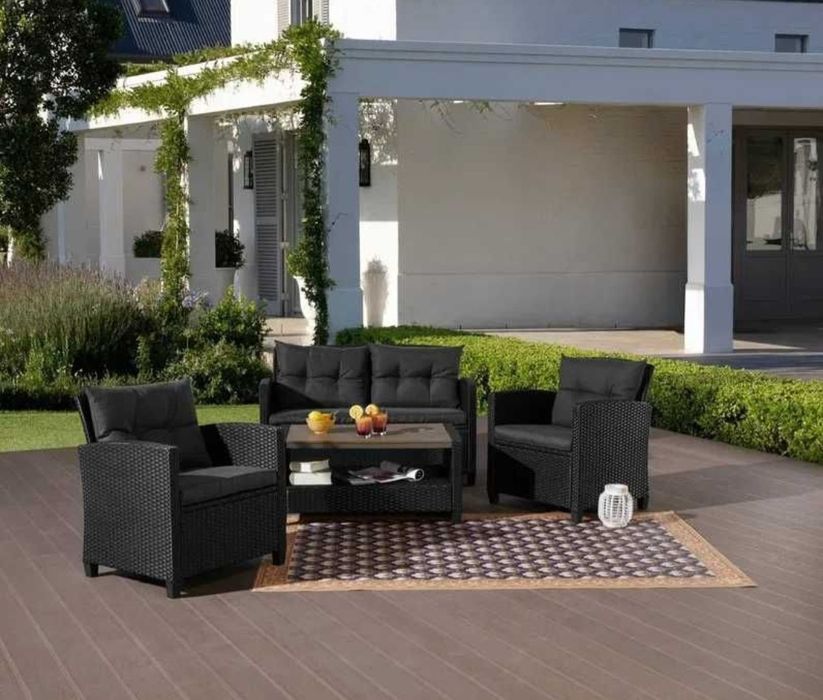 Meble ogrodowe ST. TROPEZ sofa +2 fotele + ława KONIFERA