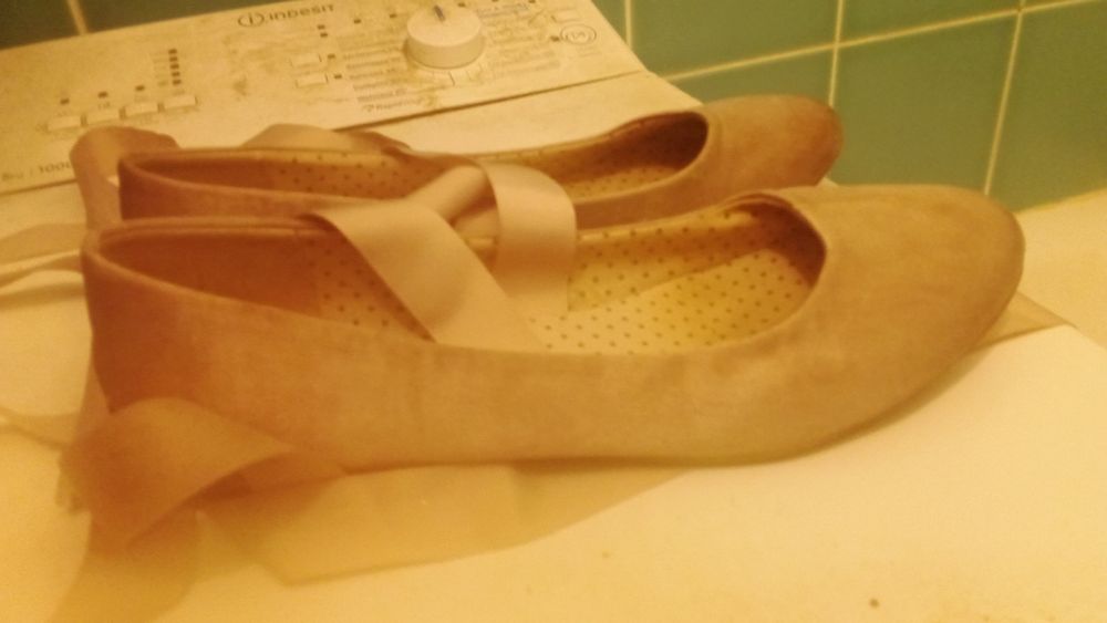 Damskie balerinki bronzowy