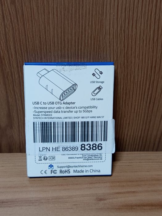 Zestaw dwóch adapterów Syntech USB C na USB OTG.