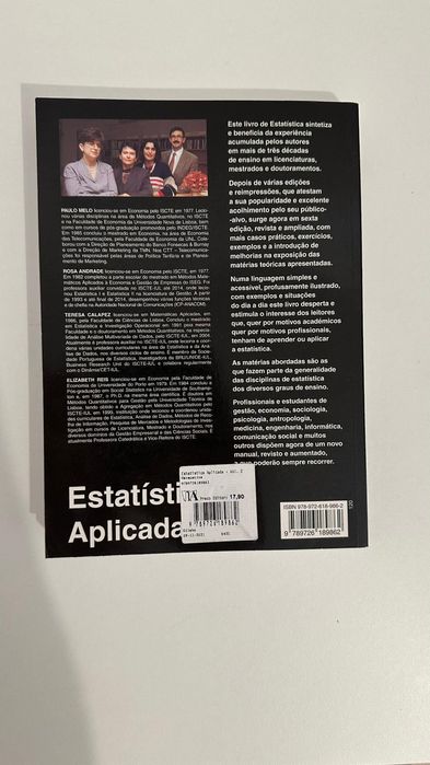 Estatística Aplicada 2 - 6ªEdição - Licenciatura em Gestão - Como novo