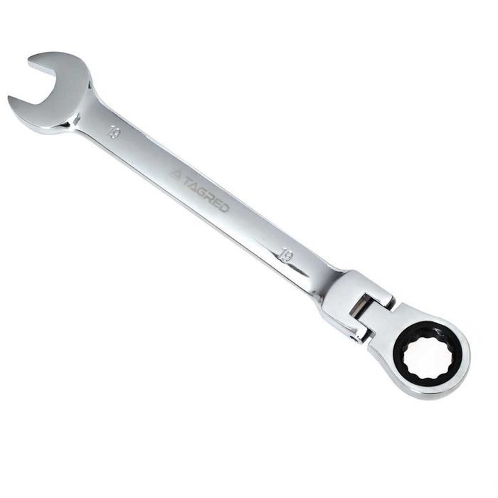 Klucze płasko-oczkowe z grzechotką łamaną 8-19mm 7-elementów