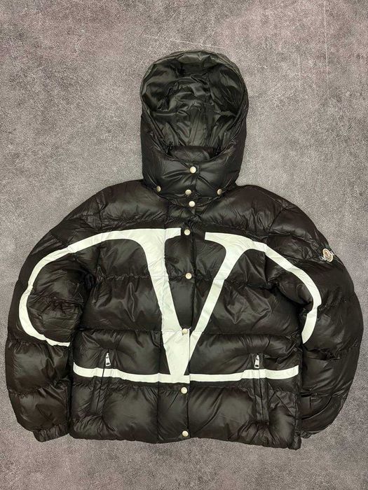 Valentino x Moncler Puffer Jacket Black White