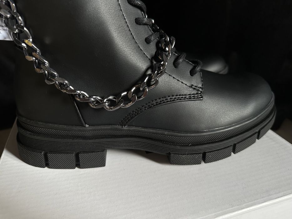 Yourturn botki sznurowane łańcuch 38 buty czarne traktory zalando
