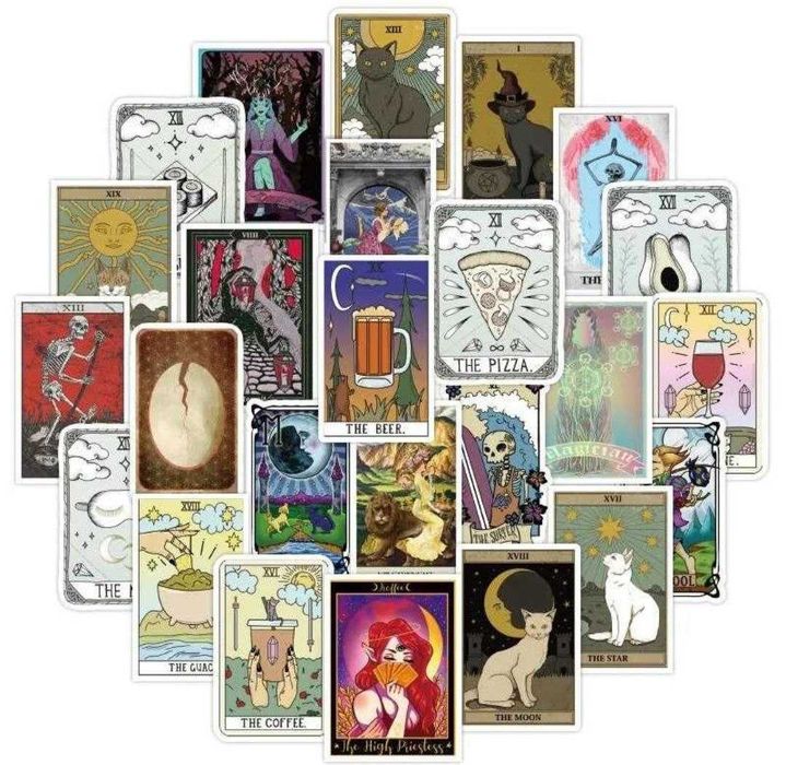 Наклейки стикеры "Готическое Таро" 50 шт