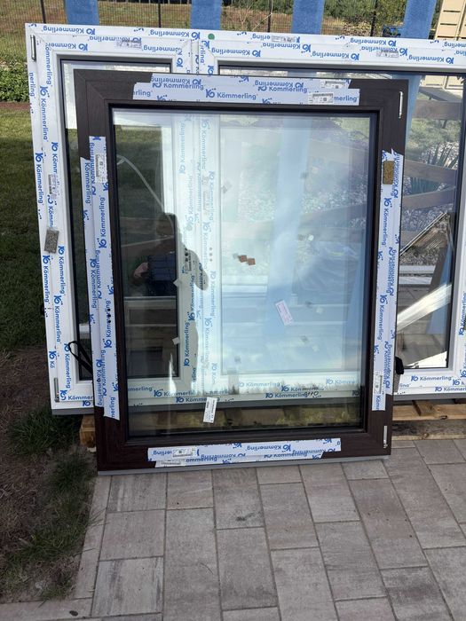 TANIE OKNO Kommerling 88 MD 1180 x 1450 RU P , 3 szybowe, Dąb Bagienny