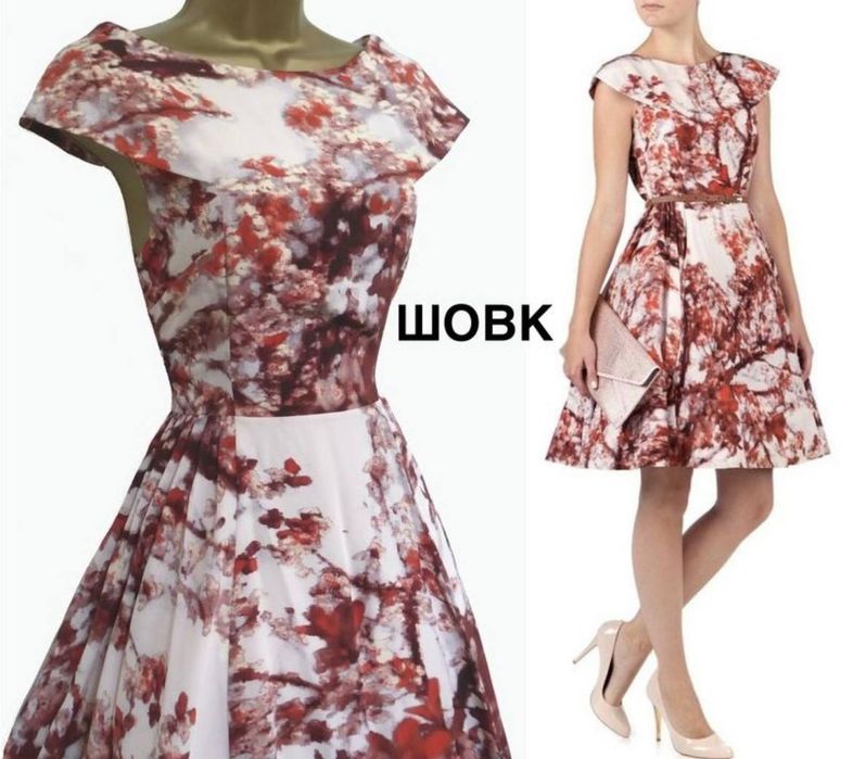 Ted Baker Шовкова сукня ted baker моделі "barish" з вишуканим принтом "вишневий цвіт"