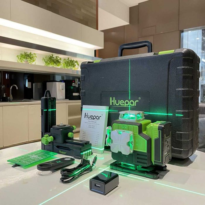 Лазерний рівень нівелір Huepar P04CG 4D 16 ліній Відкаліброванний