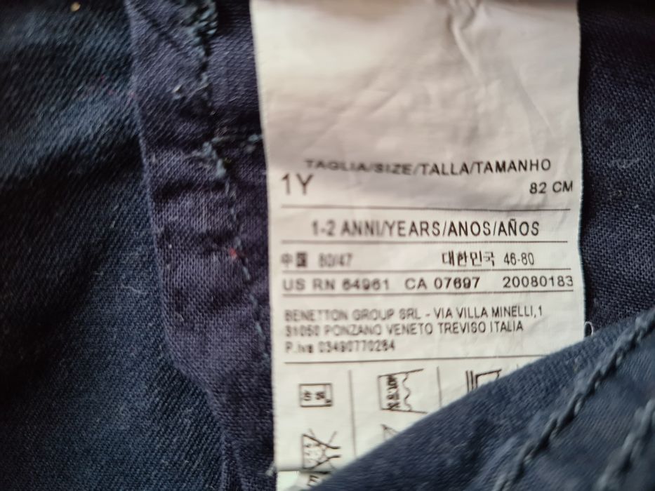 Eleganckie granatowe spodenki Benetton r. 82 stan idealny