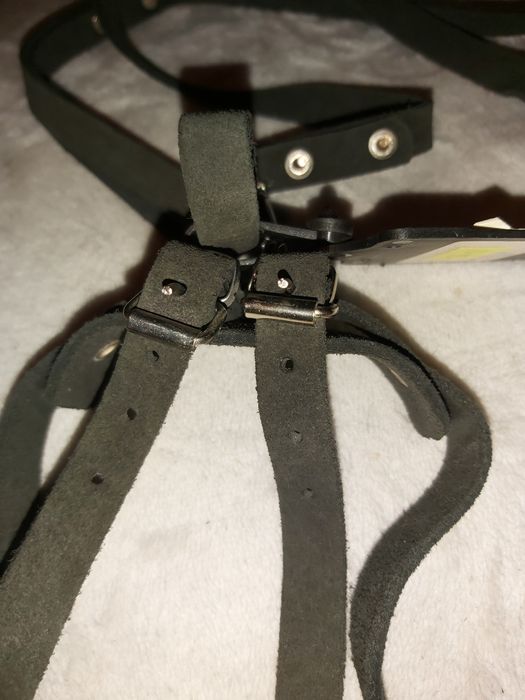 Smycz z kagańcem ze skóry. Smycz 120 cm.