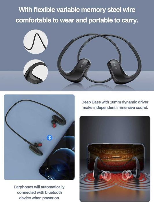 DACOM Sportowe słuchawki bluetooth z redukcją szumów