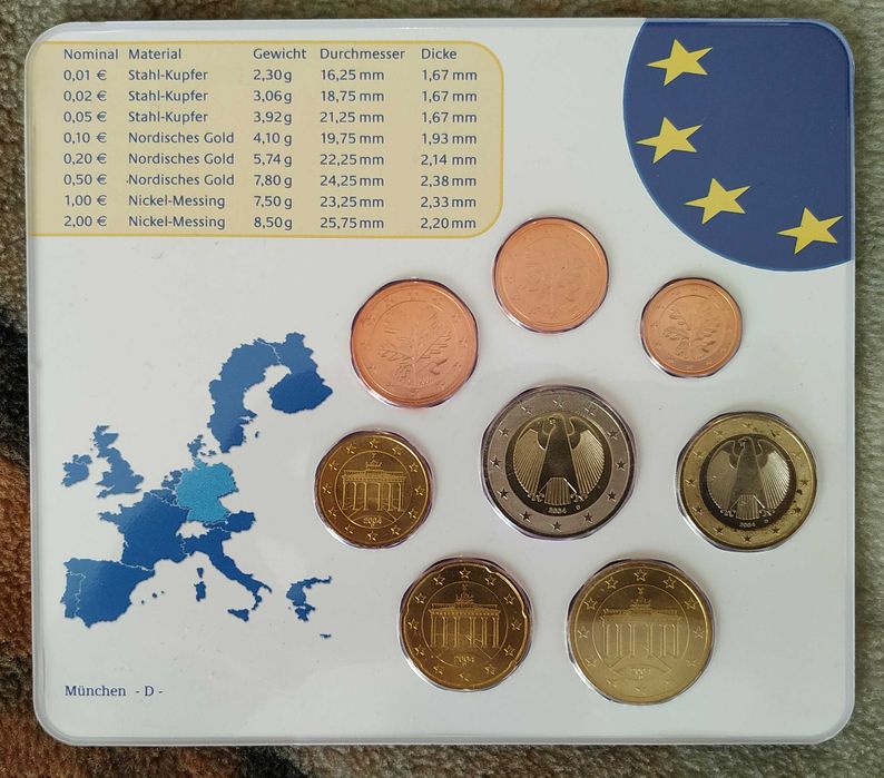 Alemanha - série de moedas de euro 2004 letra D