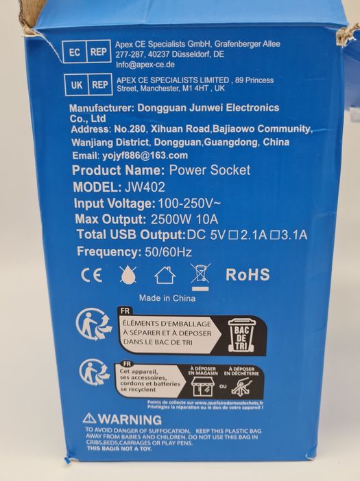 Listwa zasilająca pionowa 8 gniazdek 4x usb Kutumai