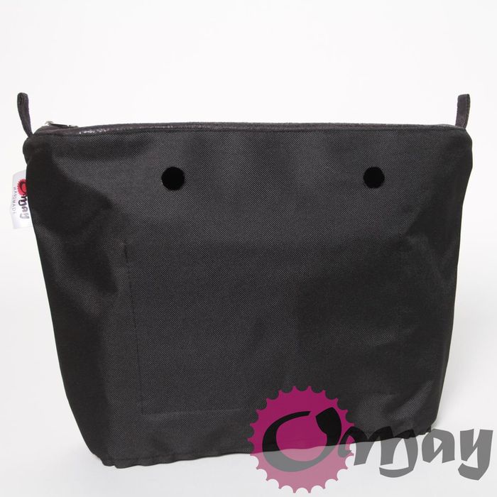 Dopasowany Czarny Organizer do OBAG MINI nakrapiany 2 kieszenie OMAY