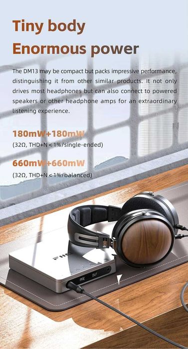 FiiO DM13 BT Skylight White Портативний CD плеєр 660 мВт aptX HD ЦАП CS43198 SGM8262 3.5 LO/COAX/OPT/4.4 Balance