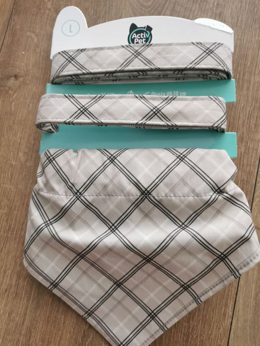 Komplet dla psa  smycz obroża i bandana