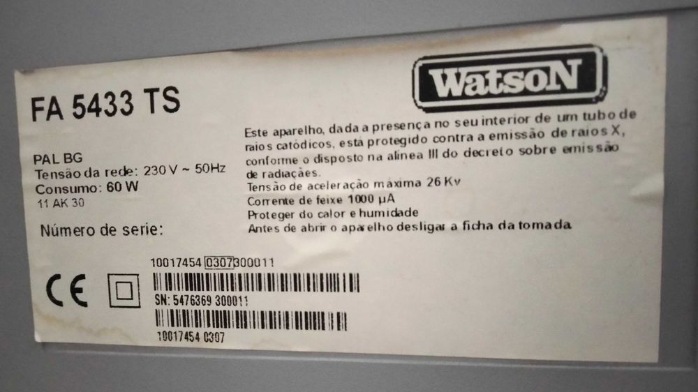 Televisão Watson FA 5433 TS Analógica