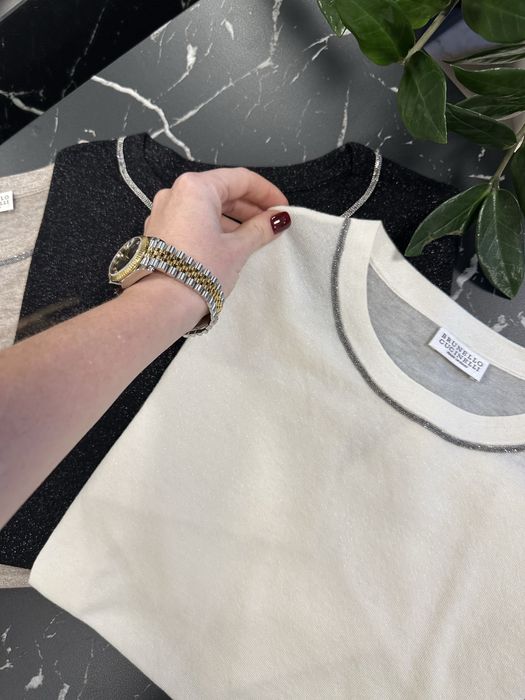 Лонг лонгслив брунело молочний brunello cuchinelli