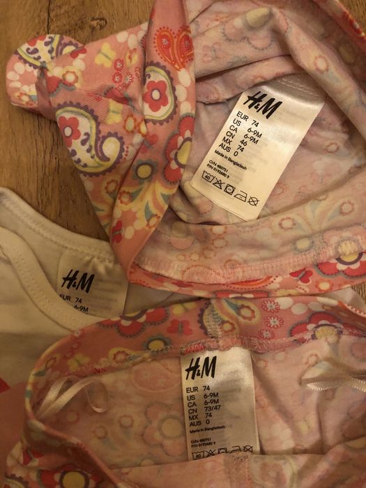 Komplet body + spodenki + czapeczka H&M 74