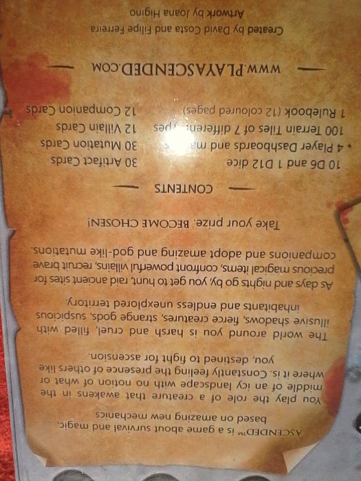 Jogo de tabuleiro Ascended - Novo