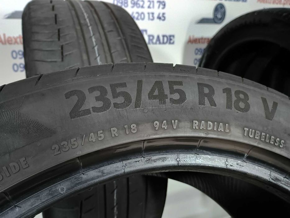 2 шт. 235/45 R18 Continental PremiumContact 6 літні шини вживані,