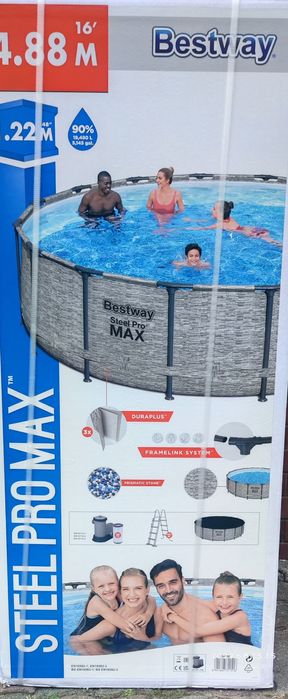 Basen stalażowy bestway 488x122 pro steel