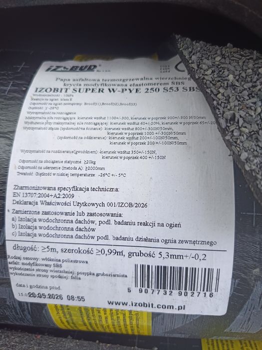 Sprzedam papę termozgrzewalną