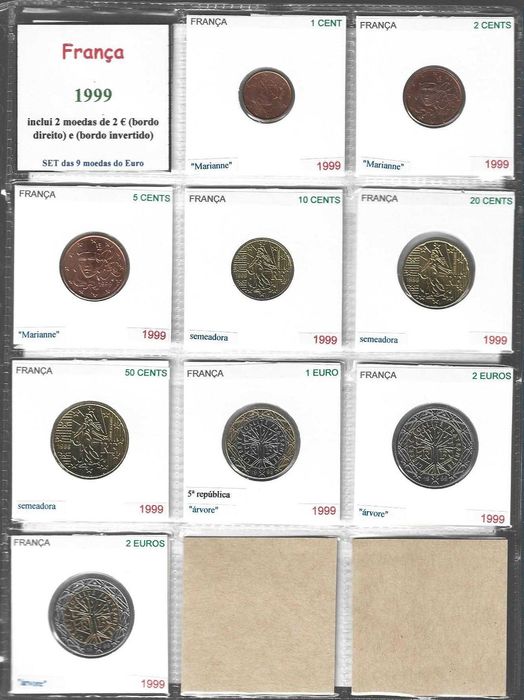 França - - - - - Sets Anuais de Moedas de Euros