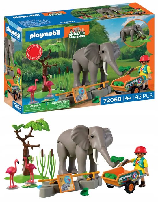 Playmobil Słoń z opiekunem 72068. Playmobil (X). Nowy Produkt